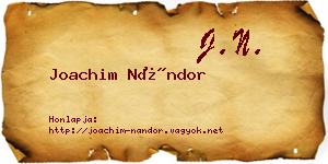 Joachim Nándor névjegykártya