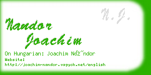 nandor joachim business card